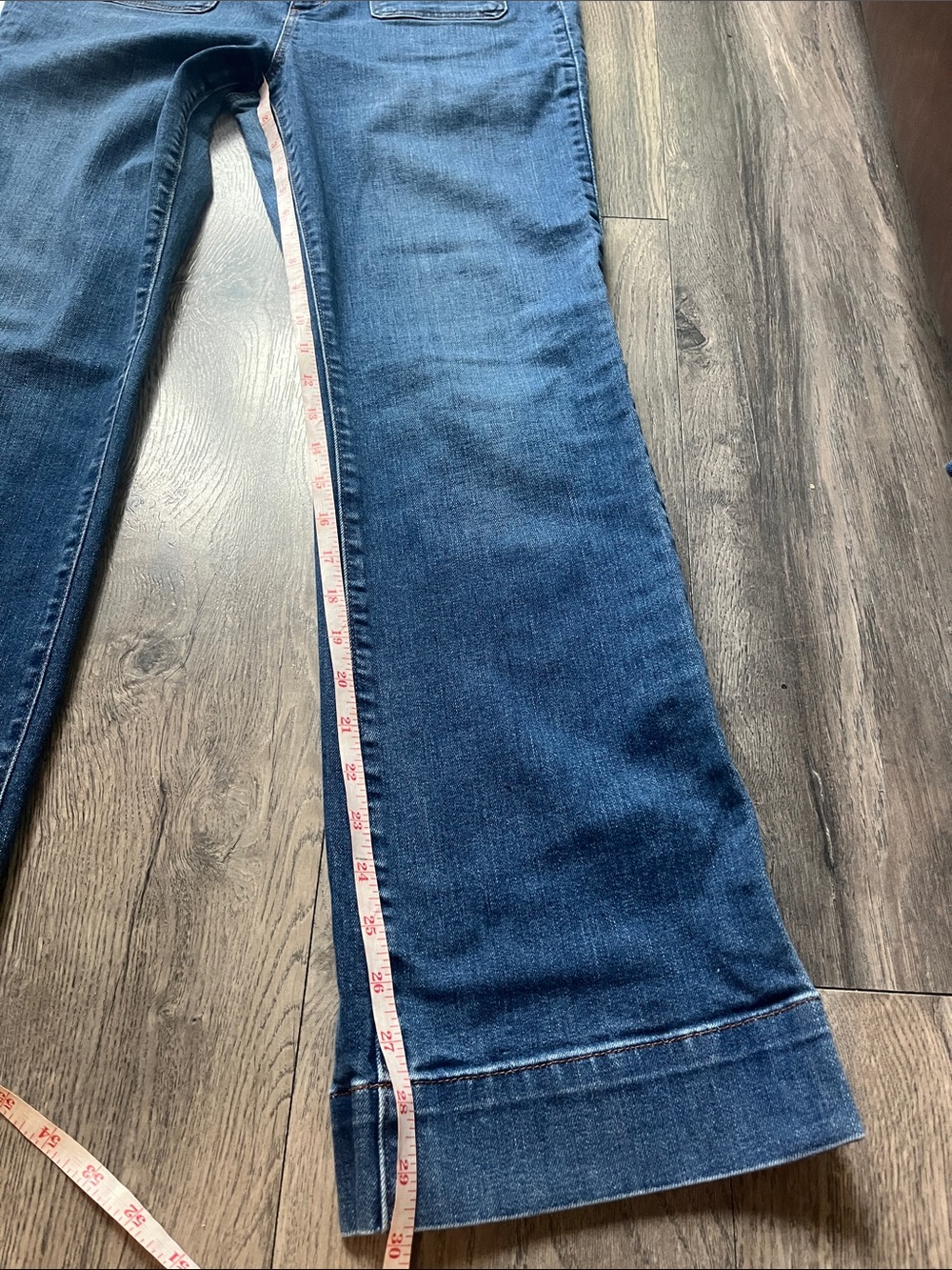 LOFT Blue Wide-Leg Denim Jeans Size10 - Picture 10 of 14